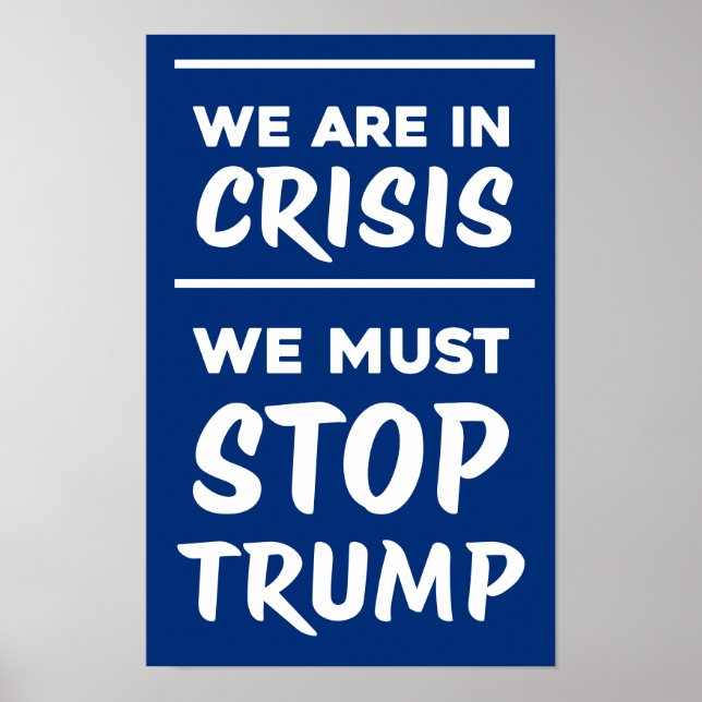 Póster CRISIS Anti-Trump | Azul | Protesta (Frente)