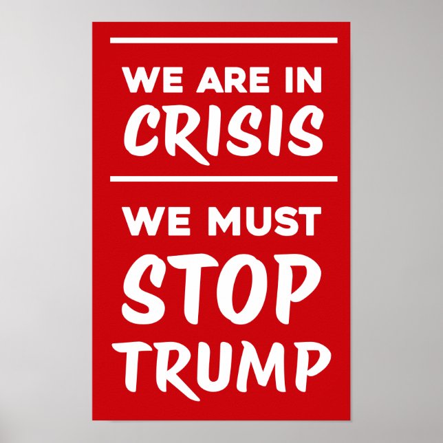 Póster CRISIS Anti-Trump | Rojo | Protesta (Frente)