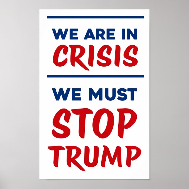 Póster CRISIS Anti-Trump | RWB | Protesta (Frente)