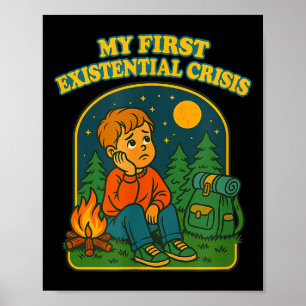 Póster Crisis existencial divertida Blackcraft humor negr