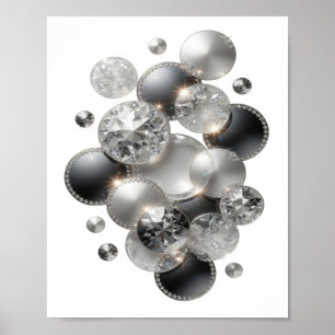 Póster Crisp Silver LOS DIAMANTES SON LOS MEJORES AMIGOS