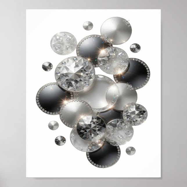 Póster Crisp Silver LOS DIAMANTES SON LOS MEJORES AMIGOS  (Frente)