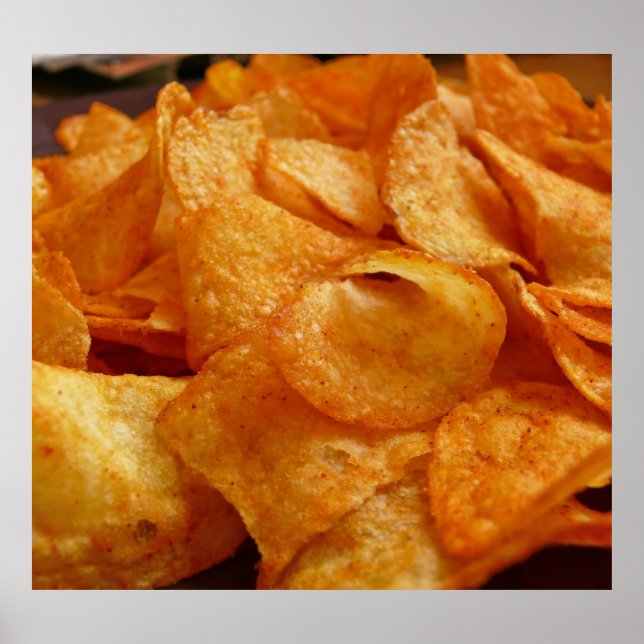 Póster Crispy Chips Close-Up: Jugosa fotografía de refrig (Frente)