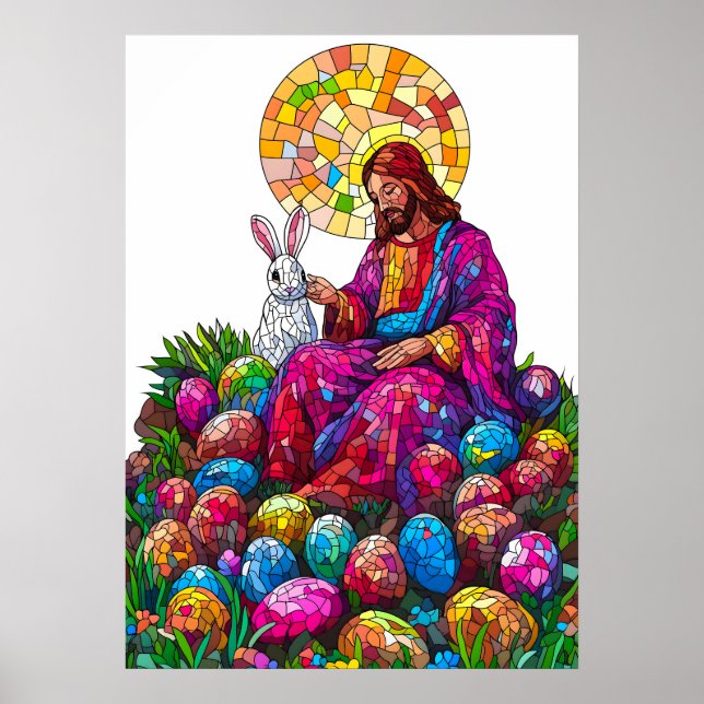 Póster Cristal Almohadilla de Pascua Jesús (Frente)