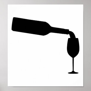 Póster Cristal de botellas de vino