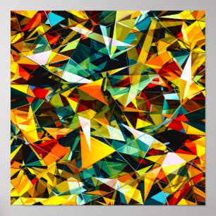 Póster Cristal de Vidrio Geométrico Abstracto Moderno