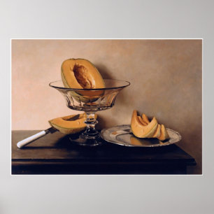 Póster Cristal Dish con melones de Mauro David