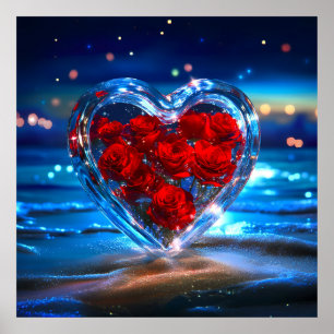 Póster Cristal floral floreciente