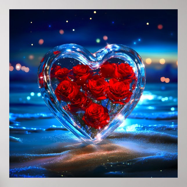 Póster Cristal floral floreciente (Frente)