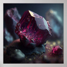 Cristal inspirado en espinela de magenta intenso
