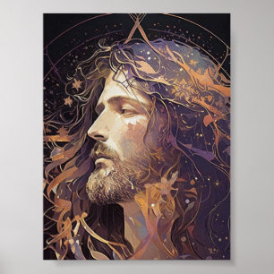 Póster Cristal manchado de Jesús