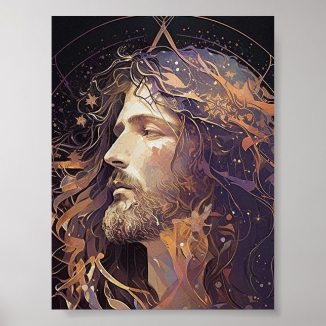 Póster Cristal manchado de Jesús (Frente)