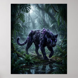 Póster Cristal Pantera Resplandor Nocturno