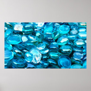 Póster Cristal verde azul brillante