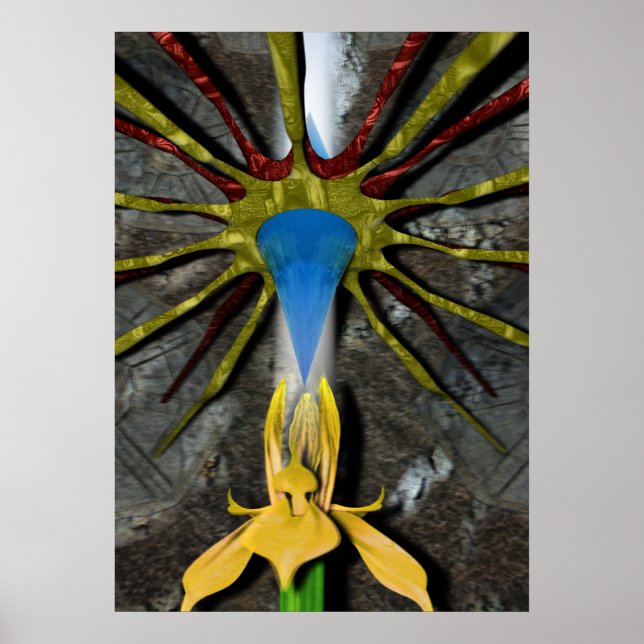 Póster cristal y flor (Frente)