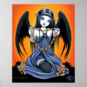 Poster cristalino gótico del arte del ángel de la