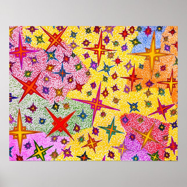 Póster Cristalizar - dibujo abstracto (Frente)