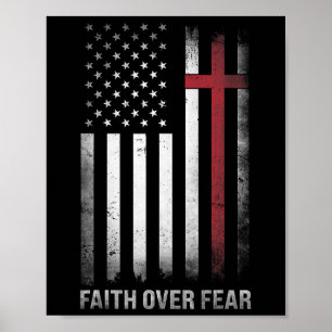 Póster Cristian Usa Bandera Estadounidense Cristo Fe Sobr