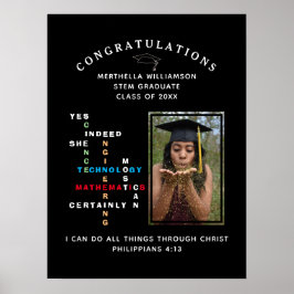 Póster Cristiana SÍ ELLA PUEDE felicitar a los graduados