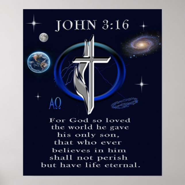 Póster Cristianismo Juan 3:16  (Frente)