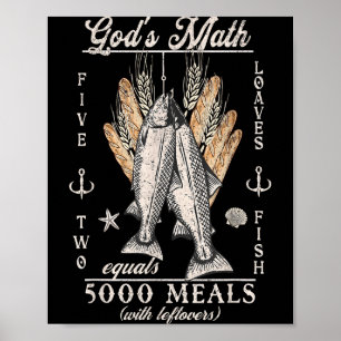 Póster Cristiano 2 Peces 5 Panes 5000 Contra _2