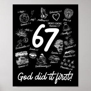 Póster Cristiano 6 7 Meme Seis Siete 67 Versículo Bíblico