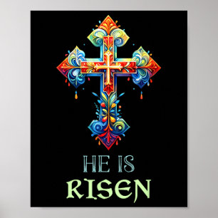 Póster Cristiano de Pascua Se Eleva La Resurrección Ortod