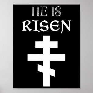 Póster Cristiano de Pascua Se Eleva La Resurrección Ortod