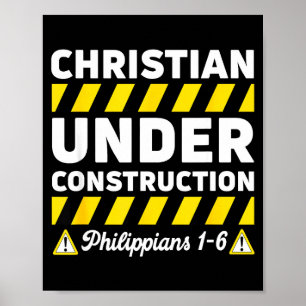 Póster Cristiano Divertido En Construcción Filipenses 1-6