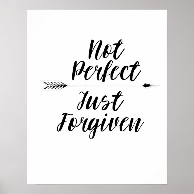 Póster Cristiano Inspirador no perfecto sólo perdonado (Frente)