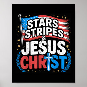 Póster Cristiano Jesucristo Estrellas Tiras 4 De Julio U