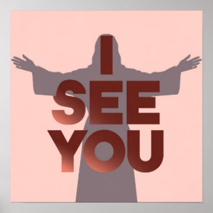 Póster Cristiano Jesús te está vigilando, Jesús te veo