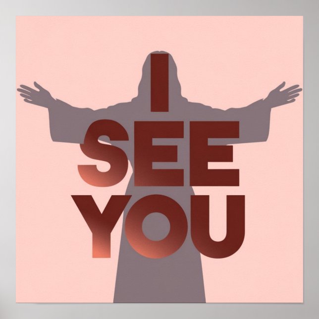 Póster Cristiano Jesús te está vigilando, Jesús te veo (Frente)