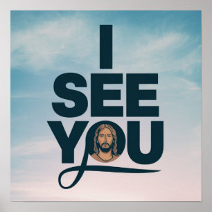 Póster Cristiano Jesús te está vigilando, Jesús te veo