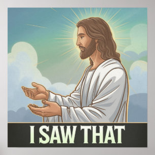 Póster Cristiano Jesús te está vigilando, Jesús Vi Eso