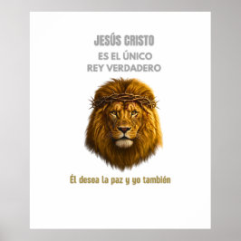 Póster Cristiano León de Judá Jesús Rey Verdadero