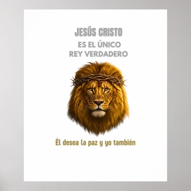 Póster Cristiano León de Judá Jesús Rey Verdadero  (Frente)