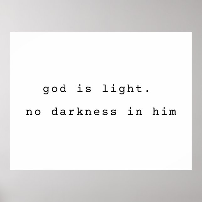 Póster Cristiano Minimalista Dios es Luz (Frente)
