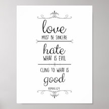 póster cristiano romanos 12:9 el amor debe ser sin