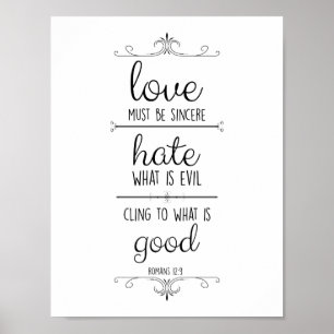 póster cristiano romanos 12:9 el amor debe ser sin