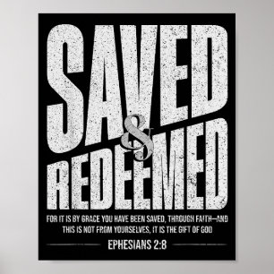 Póster Cristiano salvado y redimido Efesios 2_8 angustia