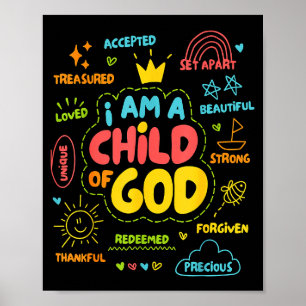 Póster Cristiano Soy Un Niño De Dios Jesús Fe Niños Tod