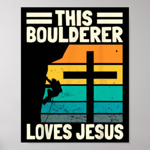 Póster Cristianos de escalada en bloque Escalador en bloq