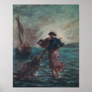 Póster Cristo caminando sobre el agua