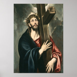 Póster Cristo cargando al Poster de la Cruz (Luz 2)