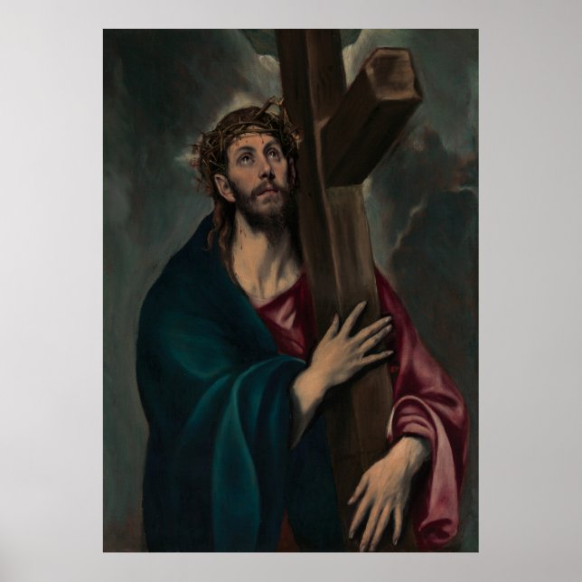 Póster Cristo cargando al Poster de la Cruz (Oscura) (Frente)