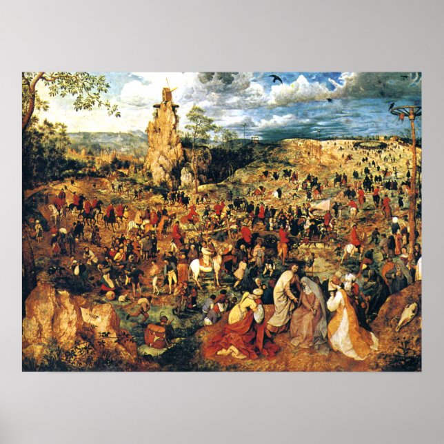 Póster Cristo cargando el picaporte de la cruz Bruegel el (Frente)