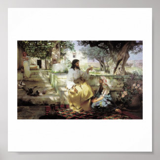 Póster Cristo con Martha y María alrededor de 1886
