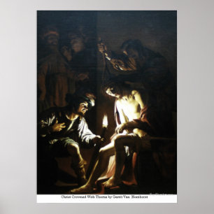 Póster Cristo coronado con ánimos por Gerrit Van Honthors