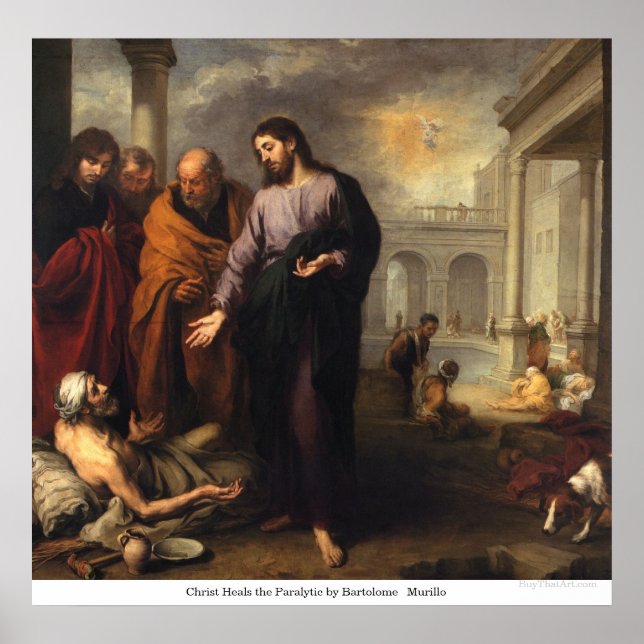 Póster Cristo cura a los paralíticos por Bartolomé Murill (Frente)